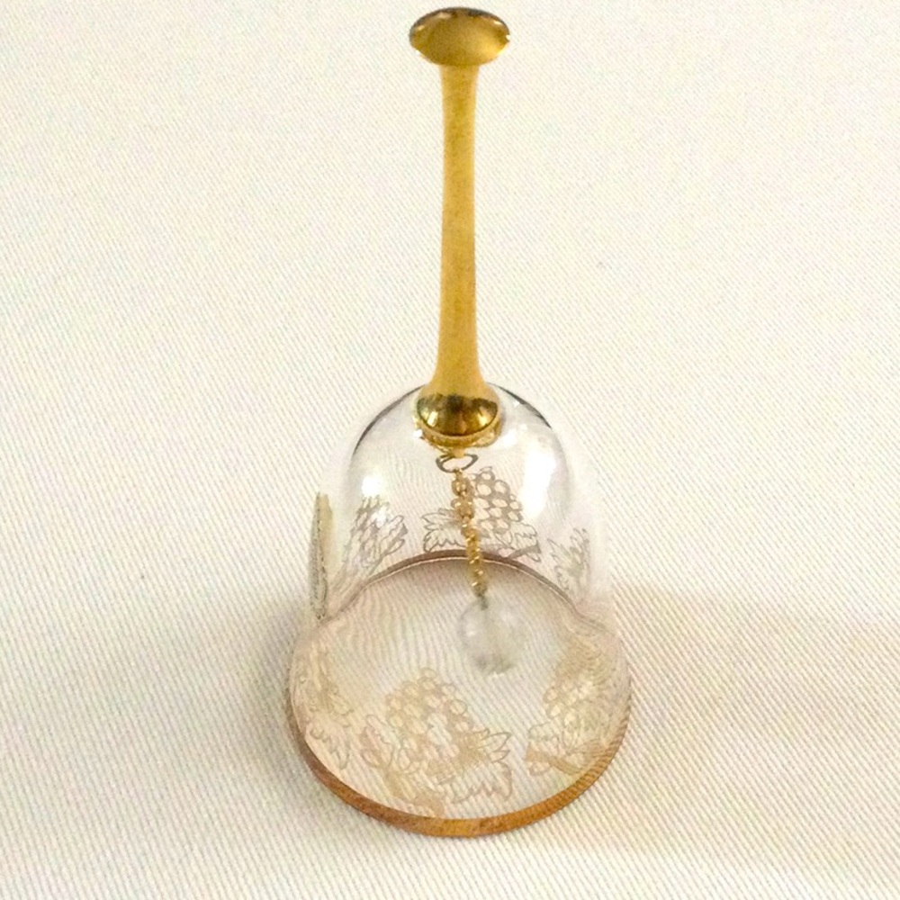 3/$10 | Vintage Genuine Lead Crystal Dinner Bell with Brass handle-made in Italy